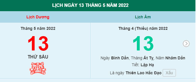 Ngày 13-5-2022