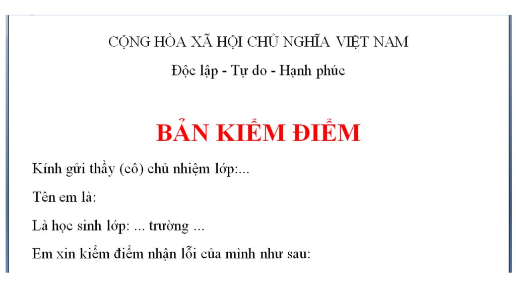 Hướng dẫn cách viết bản kiểm điểm