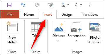 Nút chèn trong PowerPoint