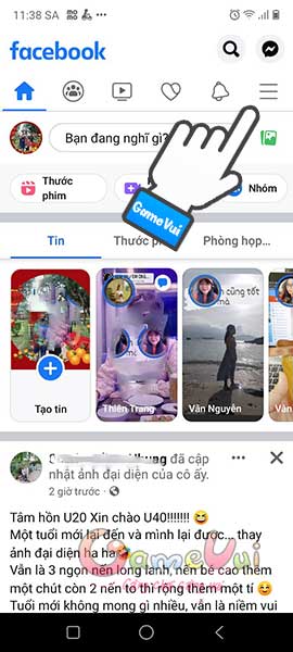 Chạm vào 3 dấu gạch