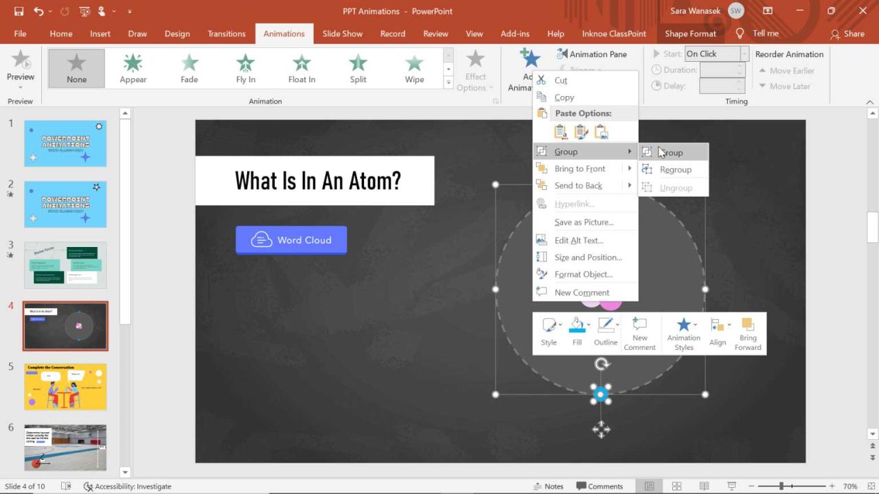 Nhóm các đối tượng trong PowerPoint