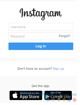 Đăng nhập vào Instagram