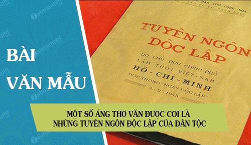 mot so ang tho van duoc coi la nhung tuyen ngon doc lap cua dan toc