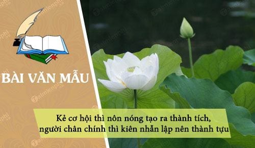 nghi luan ve y kien ke co hoi thi non nong tao ra thanh tich nguoi chan chinh thi kien nhan lap nen thanh tuu