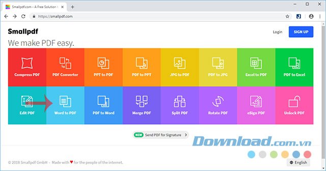 Convert Word sang PDF bằng SmallPDF