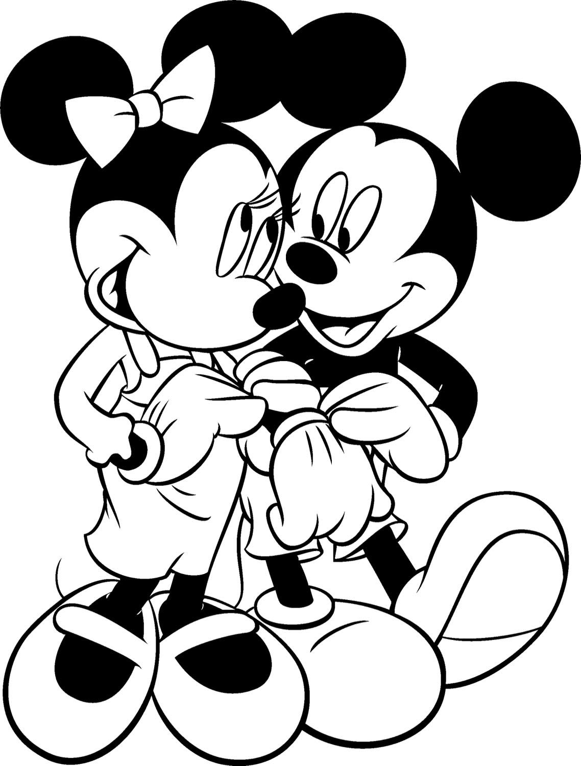 các bức tranh tô màu chuột Mickey cho bé