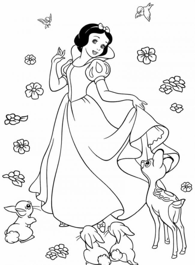 tranh tô màu công chúa Bạch Tuyết đẹp nhất