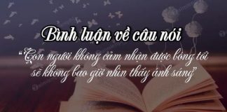 binh luan ve cau noi con nguoi khong cam nhan duoc bong toi se khong bao gio nhin thay anh sang