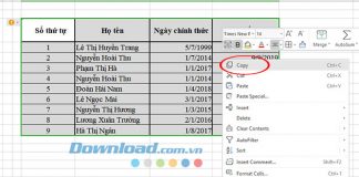 Chèn bảng tính Excel vào Microsoft Word