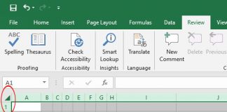 Nhấn Ctrl + A để bôi đen toàn bộ bảng tính