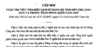 Câu hỏi cuộc thi viết