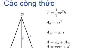 Công thức tính thể tích hình khối Nón