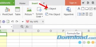 Chuột trái vào Insert