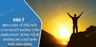 dan y binh luan ve cau noi con nguoi khong cam nhan duoc bong toi se khong bao gio nhin thay anh sang