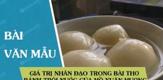 gia tri nhan dao trong bai tho banh troi nuoc cua ho xuan huong