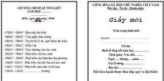 Mẫu giấy mời tổng kết năm học