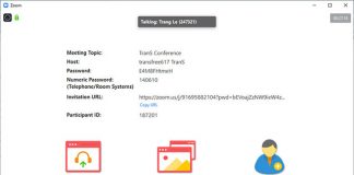 Giao diện lớp học trên TranS
