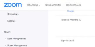 Giao diện trang thông tin cá nhân trên Zoom