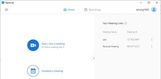 Giao diện chính của TeamLink