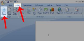 Nhấn vào mục Insert/Cover Page