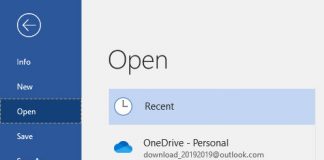 Giao diện các tính năng của File trên Word