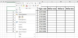 Bảng tính Excel đã được tạo sẵn