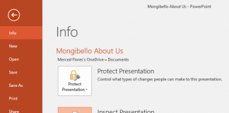 Phần thông tin trong PowerPoint