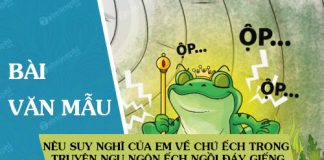 neu suy nghi cua em ve chu ech trong truyen ngu ngon ech ngoi day gieng