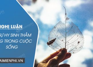 nghi luan ve su hy sinh tham lang trong cuoc song