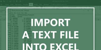 Nhập file text vào Excel