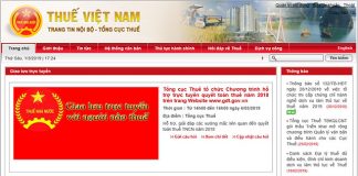Website của Tổng cục Thuế