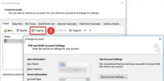 Kiểm tra cài đặt thông tin xác thực Outlook