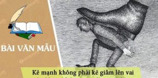 suy nghi cua em ve cau noi ke manh khong phai ke giam len vai ke khac de thoa man long ich ki