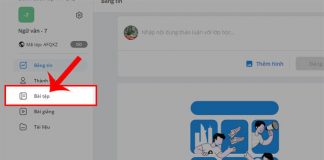 Nhấn vào mục Bài tập