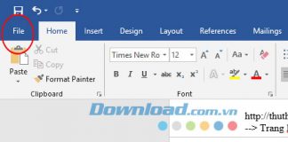 Giao diện chính của ứng dụng Microsoft Word