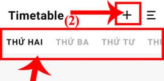 Chọn thứ và nhấn vào biểu tượng dấu