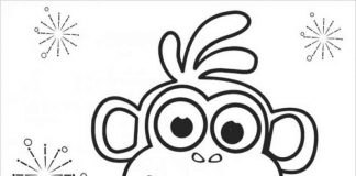 các bức tranh tô màu con khỉ cho bé