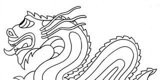 các bức tranh tô màu con rồng cho bé