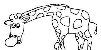 các bức tranh tô màu hươu cao cổ cho bé