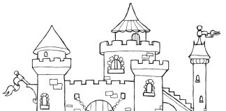 các bức tranh tô màu lâu đài cho bé