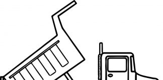 các bức tranh tô màu xe tải cho bé