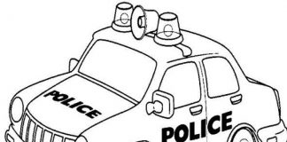 các bức tranh tô màu xe cảnh sát đẹp nhất