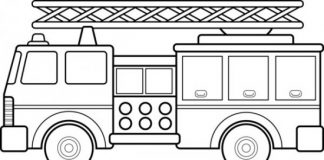 tranh tô màu xe cứu hỏa đẹp nhất