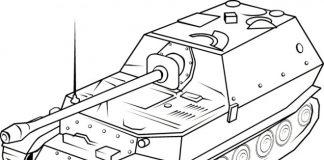 tranh tô màu xe tăng cho bé