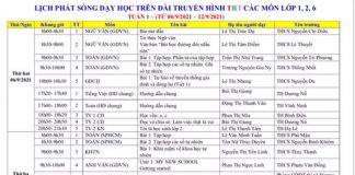 Lịch dạy học trên Đài truyền hình TRT